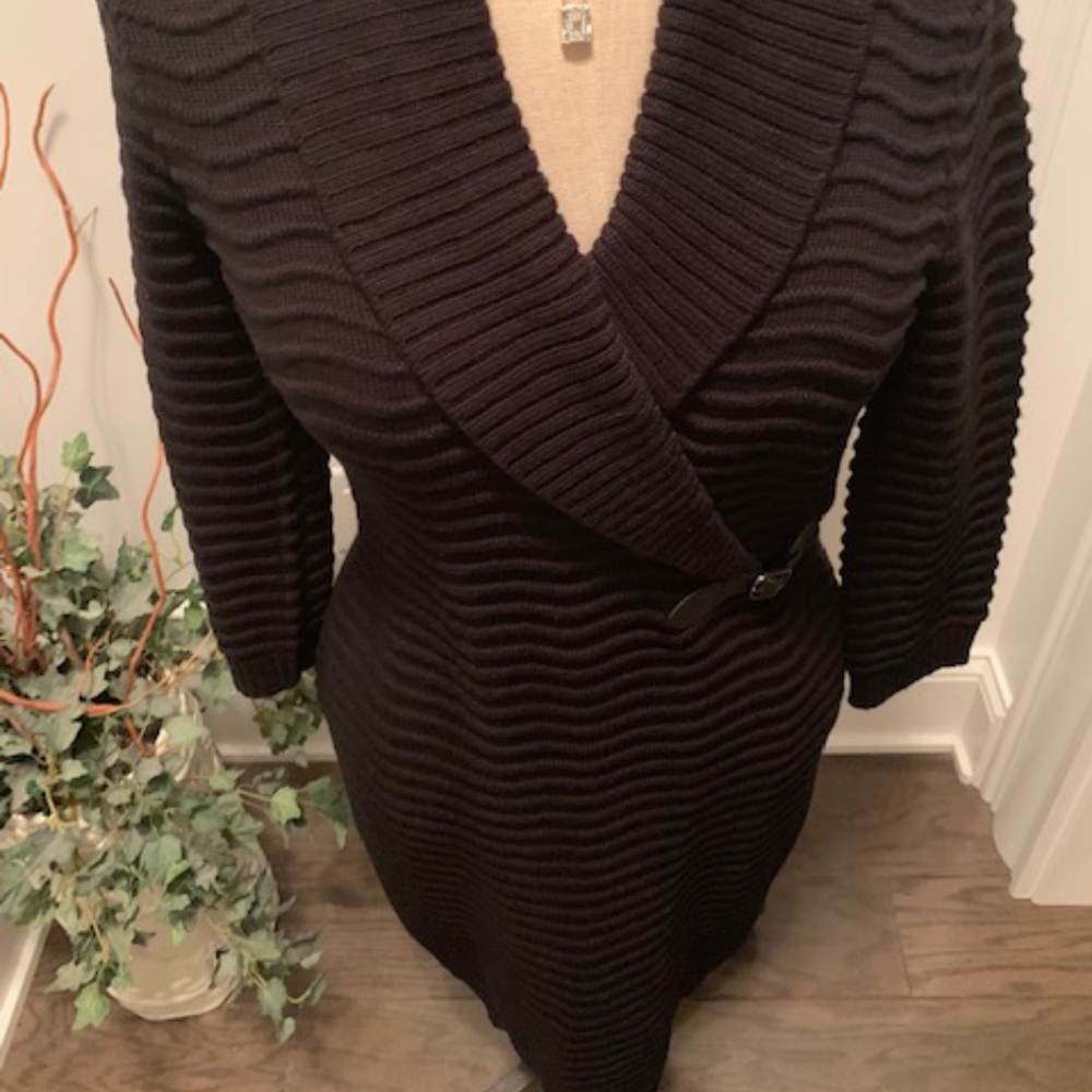 Calvin Klein Women's Black Sweater Knit Dress - Picture 3 of 8